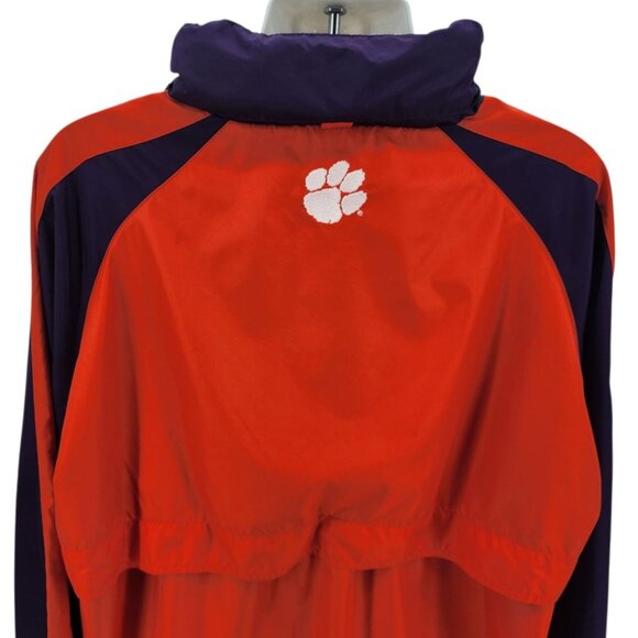 Vintage Clemson Mens XL Jacket Windbreaker Red Oak Sportswear Hooded 1/4 Zip - Picture 6 of 14